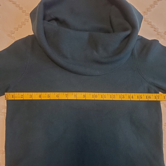 FCUK Long Sleeve Cowl Neckline Mini Sweater Dress in Green - Picture 7 of 12